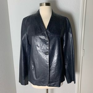 Banana Republic navy leather jacket